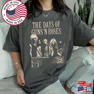 Retro Guns Nroses Shirt Appetite For Destruction Album Classic T-Shirt